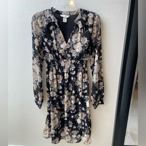 H&M MAMA floral long sleeve dress - small